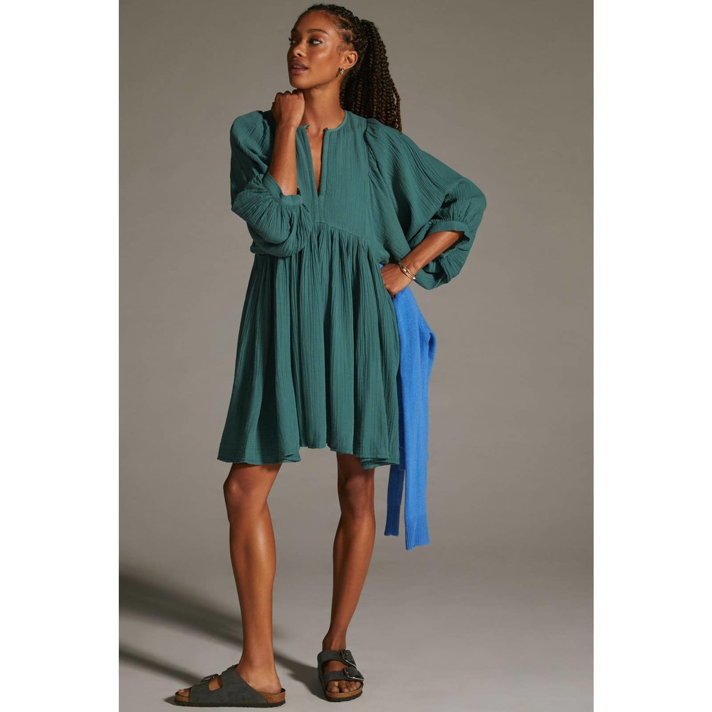 New Anthropologie Sundry Boho Tunic Dress $198 SMALL (1) Turquoise Classic Chic